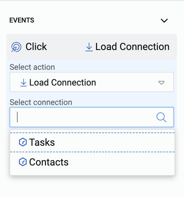 Image showing load connection action settings